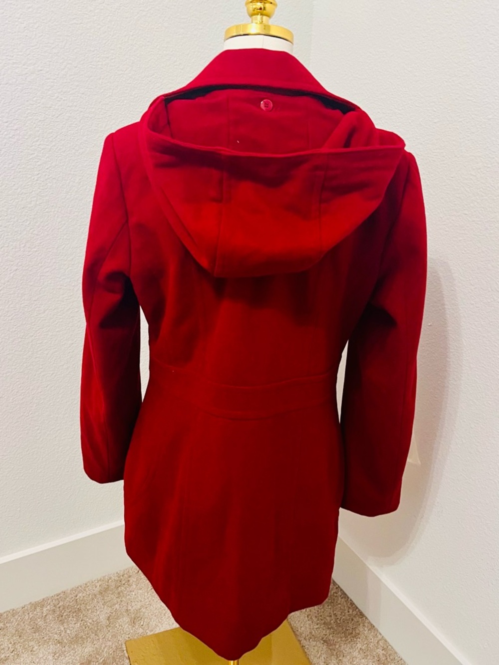 Liz Claiborne Vibrant Red Double-Breasted Peacoat - Picture 6 of 12